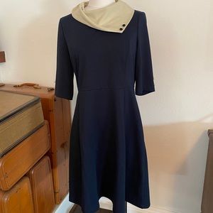 Miss Patina Vintage Style Parisian Port Peter Pan Collar Dress Navy Modcloth